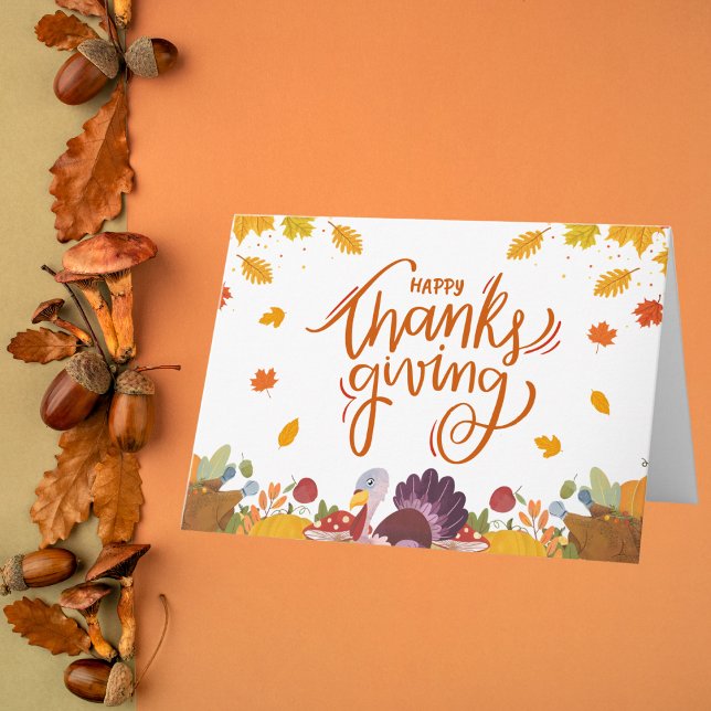 Tarjeta La Turquía caprichosa y el otoño dejan el día de A (Subido por el creador)