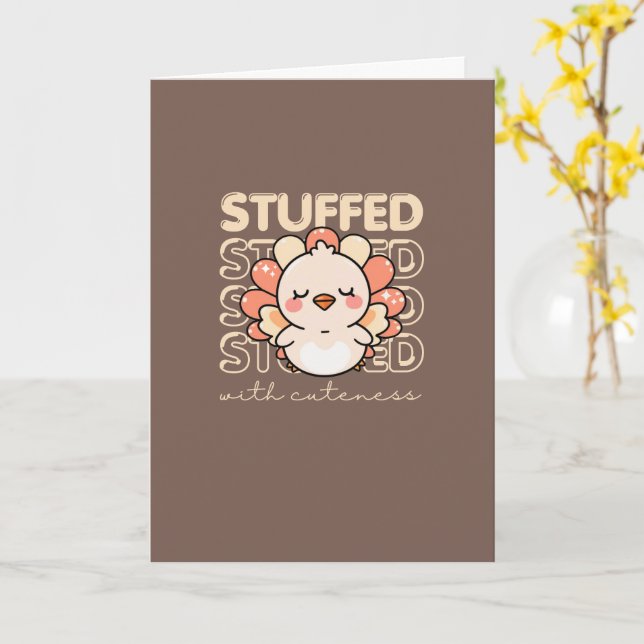 Tarjeta La Turquía del Acción de Gracias: Llena de dulzura (flor amarilla)