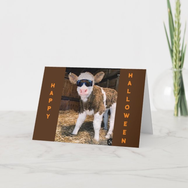 TARJETA **LA VACA DE GUAY DICE HAPPY HALLOWEEN** (Anverso)