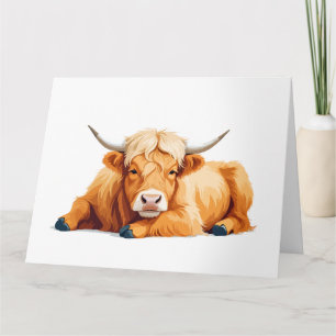 Tarjeta La vaca de montaña Adorable Animal Duelo Relajante