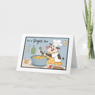 Tarjeta La vaca de papá Souper Day del padre provoca amor