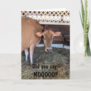 TARJETA LA VACA PREGUNTA "¿DIJISTE MOO?"/AME TAMBIÉN.