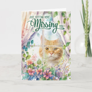 Tarjeta La ventana del jardín del amante del gato te falta