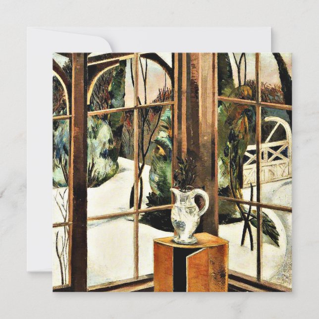 Tarjeta La ventana, Iver Heath, pintura de Paul Nash (Anverso)