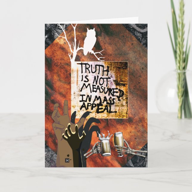 Tarjeta La verdad no se mide en la apelación masiva (Anverso)