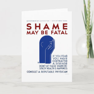 Tarjeta La vergüenza puede ser WPA fatal 1937