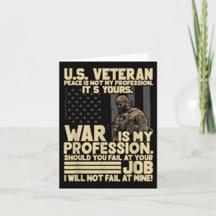 Tarjeta La veterana paz de Estados Unidos no es mi profesi