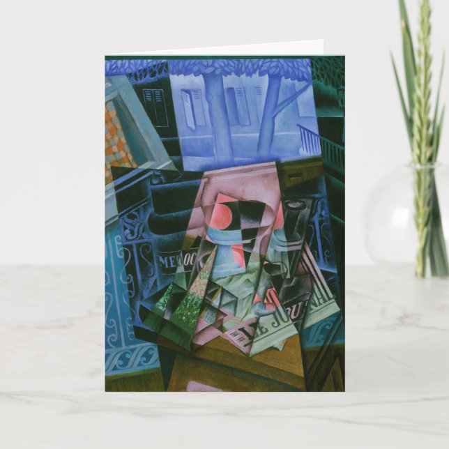 Tarjeta La vida antes de una ventana abierta por Juan Gris (Anverso)