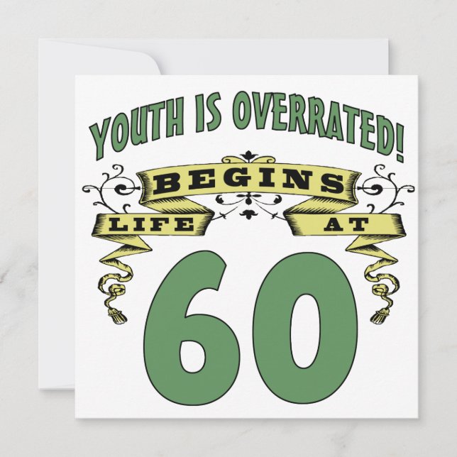 Tarjeta La Vida Comienza A Los 60 Años (Anverso)