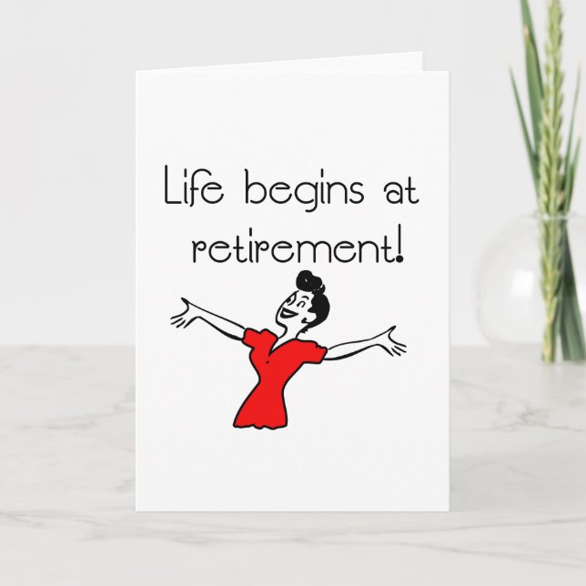 Tarjeta ¡La vida comienza en la jubilación! Regalos divert (Anverso)