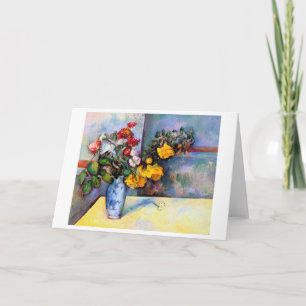 Tarjeta La vida con las flores en una bolsa, Paul Cezanne