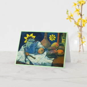 Tarjeta La vida con tetera y fruta, Paul Gauguin