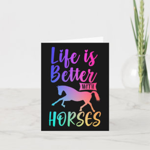 Tarjeta La Vida Cuta Es Mejor Con Los Caballos De Caballo 