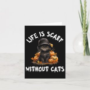 Tarjeta La Vida Da Miedo Sin Gatos Halloween Black Cat