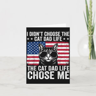 Tarjeta La vida de papá gato me eligió Bandera americana d