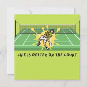 Tarjeta La vida de tenis es mejor en la corte