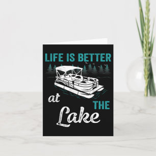 Tarjeta La Vida Del Capitán Pontoon Es Mejor En El Lago Po