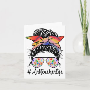 Tarjeta La vida del profesor de arte desordenada camiseta 