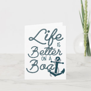 Tarjeta La Vida Divertida Es Mejor En Un Barco Cruzando Am