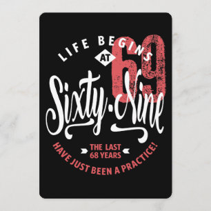 Tarjeta La vida empieza a los 69 69º cumpleaños
