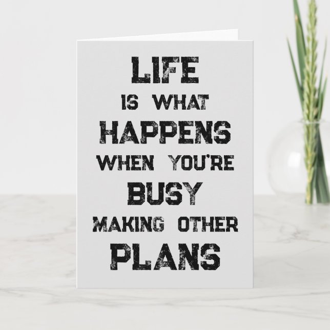 Tarjeta La Vida Es... Cita motivacional divertida (Anverso)