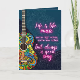 Tarjeta La vida es como la música, siempre una buena canci
