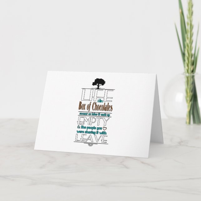 Tarjeta La vida es como una caja de chocolates cita la (Anverso)