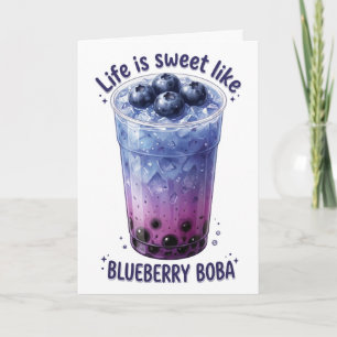 Tarjeta La vida es dulce como boba de arándano azul