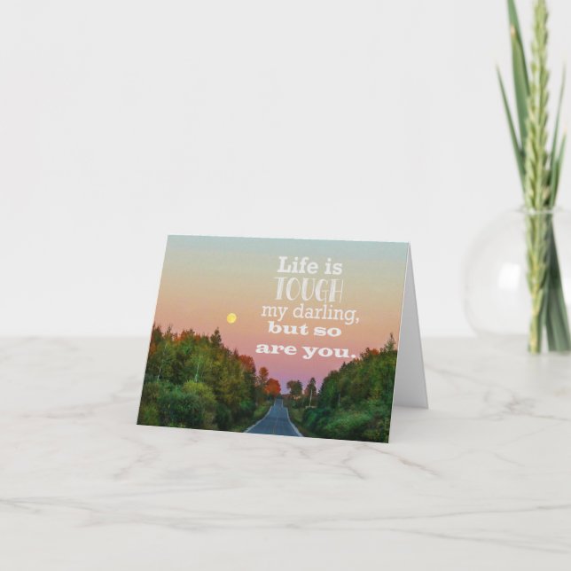 Tarjeta La vida es dura pero tú también Notecard en blanco (Anverso)