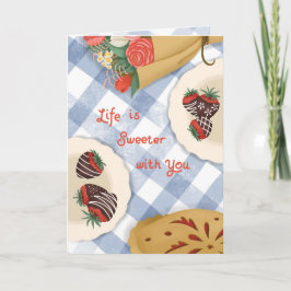 Tarjeta La vida es más dulce contigo - Amor de Fresa