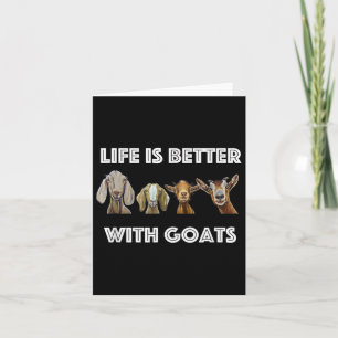 Tarjeta La vida es mejor con cabras, amante de las cabras
