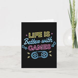 Tarjeta La Vida Es Mejor Con Juegos L Gaming Gamer Video G