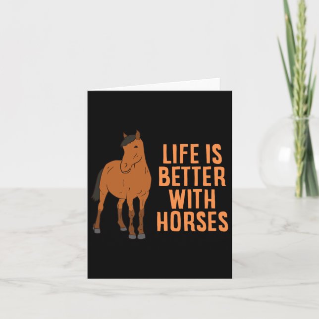 Tarjeta La Vida Es Mejor Con Los Caballos Divertidos Cabal (Anverso)