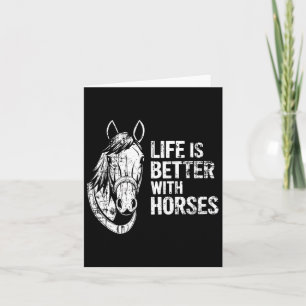 Tarjeta La Vida Es Mejor Con Los Caballos Divertidos Para 