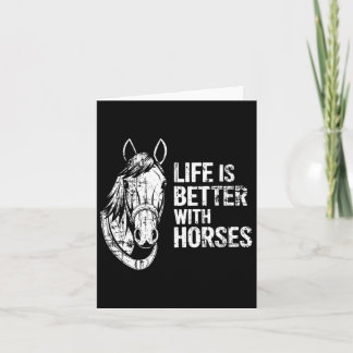 Tarjeta La Vida Es Mejor Con Los Caballos Divertidos Para 