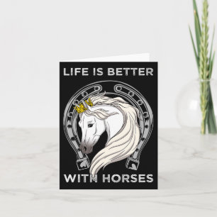 Tarjeta La Vida Es Mejor Con Los Caballos Y Los Amantes Ec