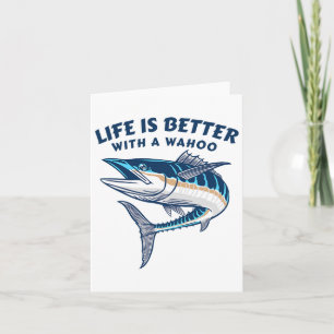 Tarjeta La Vida Es Mejor Con Wahoo Funny Salt Water Fishi