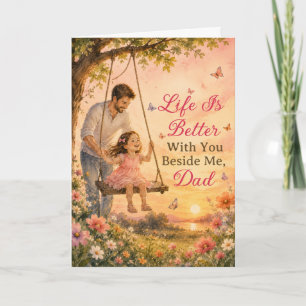 Tarjeta La vida es mejor contigo a mi lado Papá Día del Pa
