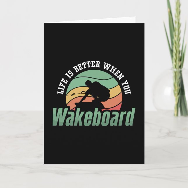 Tarjeta La Vida Es Mejor Cuando Despiertas Wakeboard (Anverso)