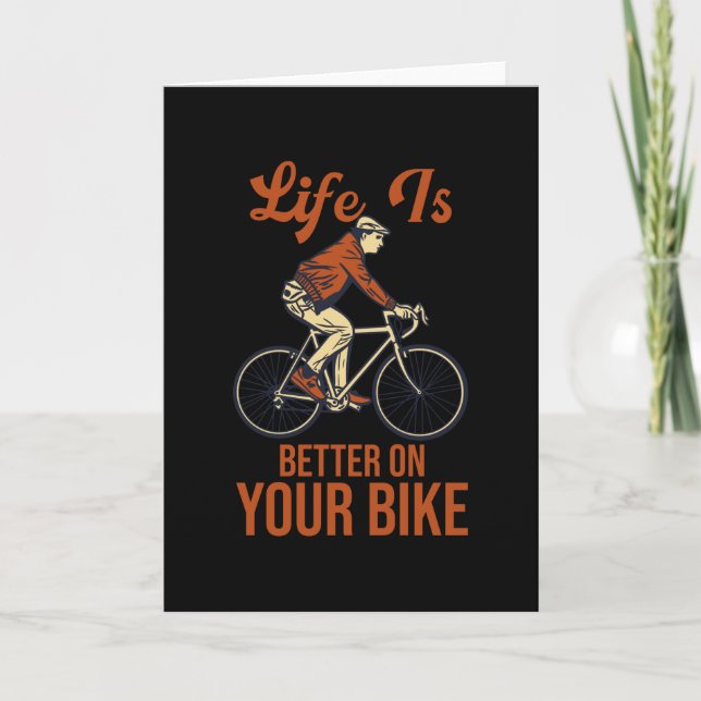 Tarjeta La Vida Es Mejor En Bicicleta (Anverso)