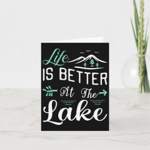 Tarjeta La Vida Es Mejor En El Embarcadero Del Lago Pontoo