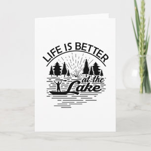 Tarjeta La vida es mejor en el lago divertido amante del b