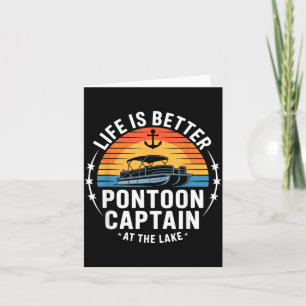 Tarjeta La vida es mejor en el lago ntoon Capitán Navegand