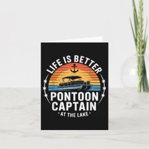 Tarjeta La Vida Es Mejor En El Lago Pontoon Capitán Boatin