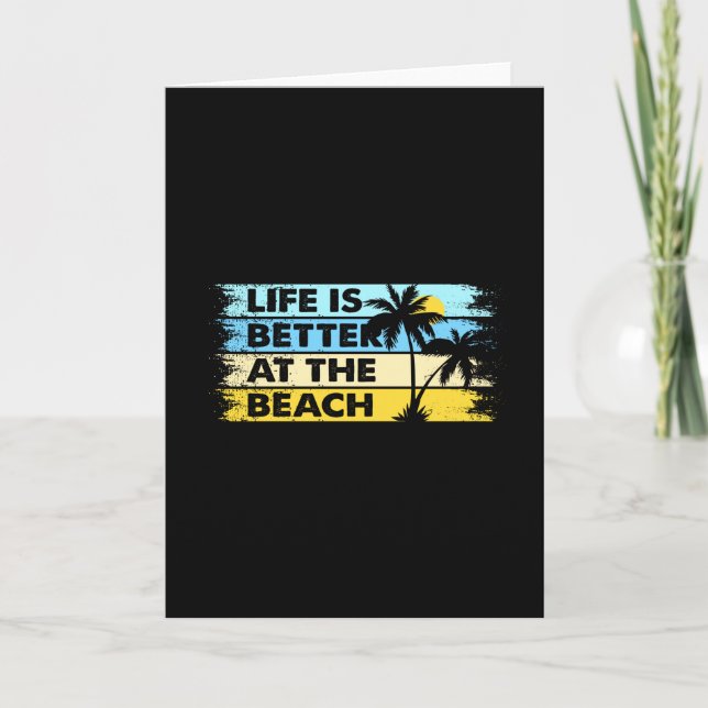 Tarjeta La vida es mejor en la playa (Anverso)