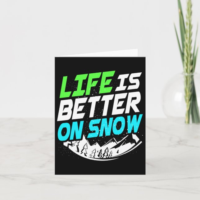Tarjeta La Vida Es Mejor En Snowboard (Anverso)