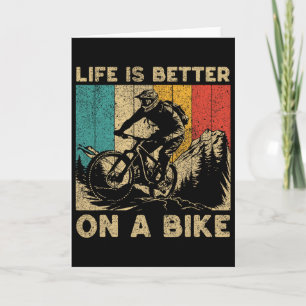 Tarjeta La vida es mejor en una bicicleta Ciclista de cicl