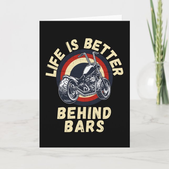 Tarjeta La vida es mejor tras las rejas para la motociclet (Anverso)