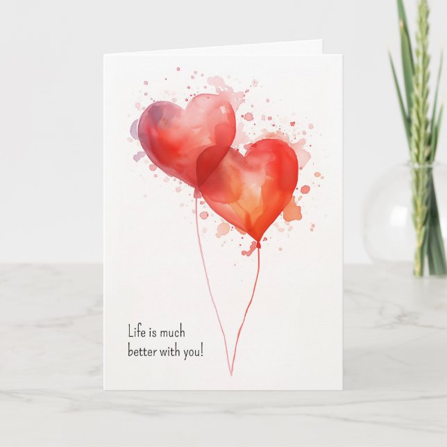 Tarjeta La vida es mucho mejor contigo (Anverso)