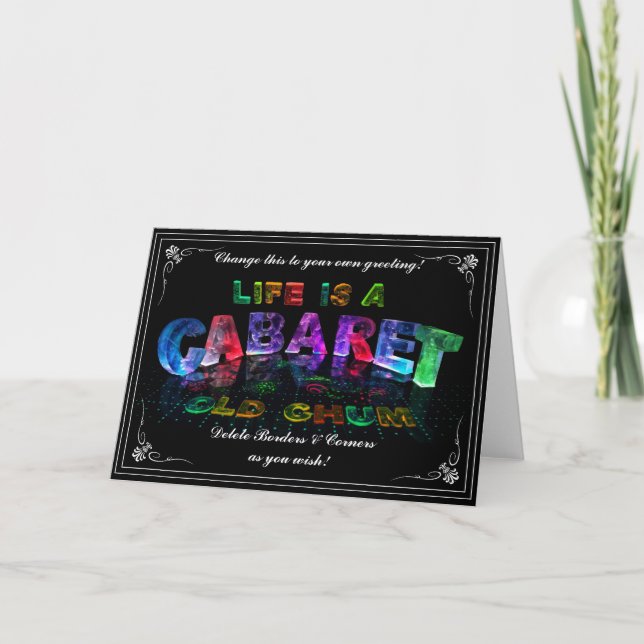 Tarjeta La vida es un Cabaret, chum viejo (Anverso)